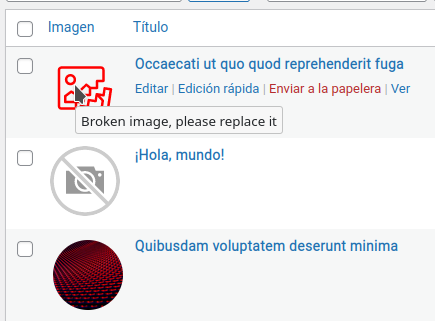 Icons for image broken and no image