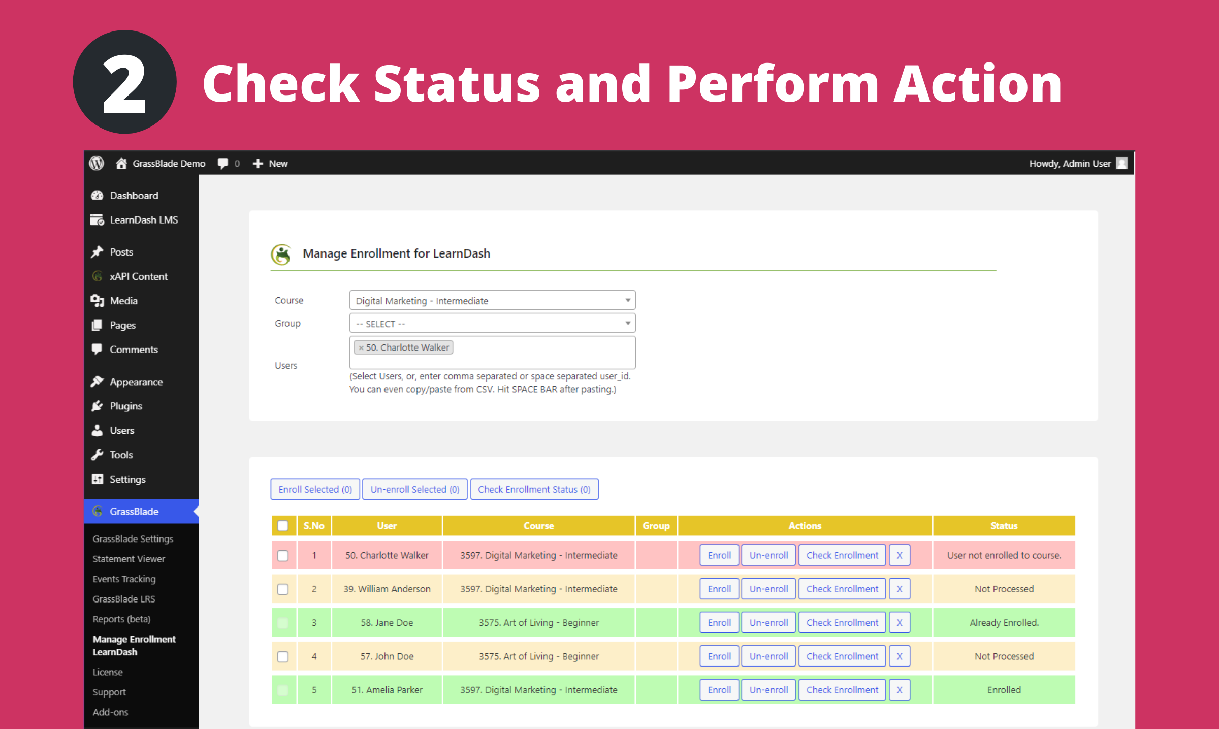 Checking status and perform an action