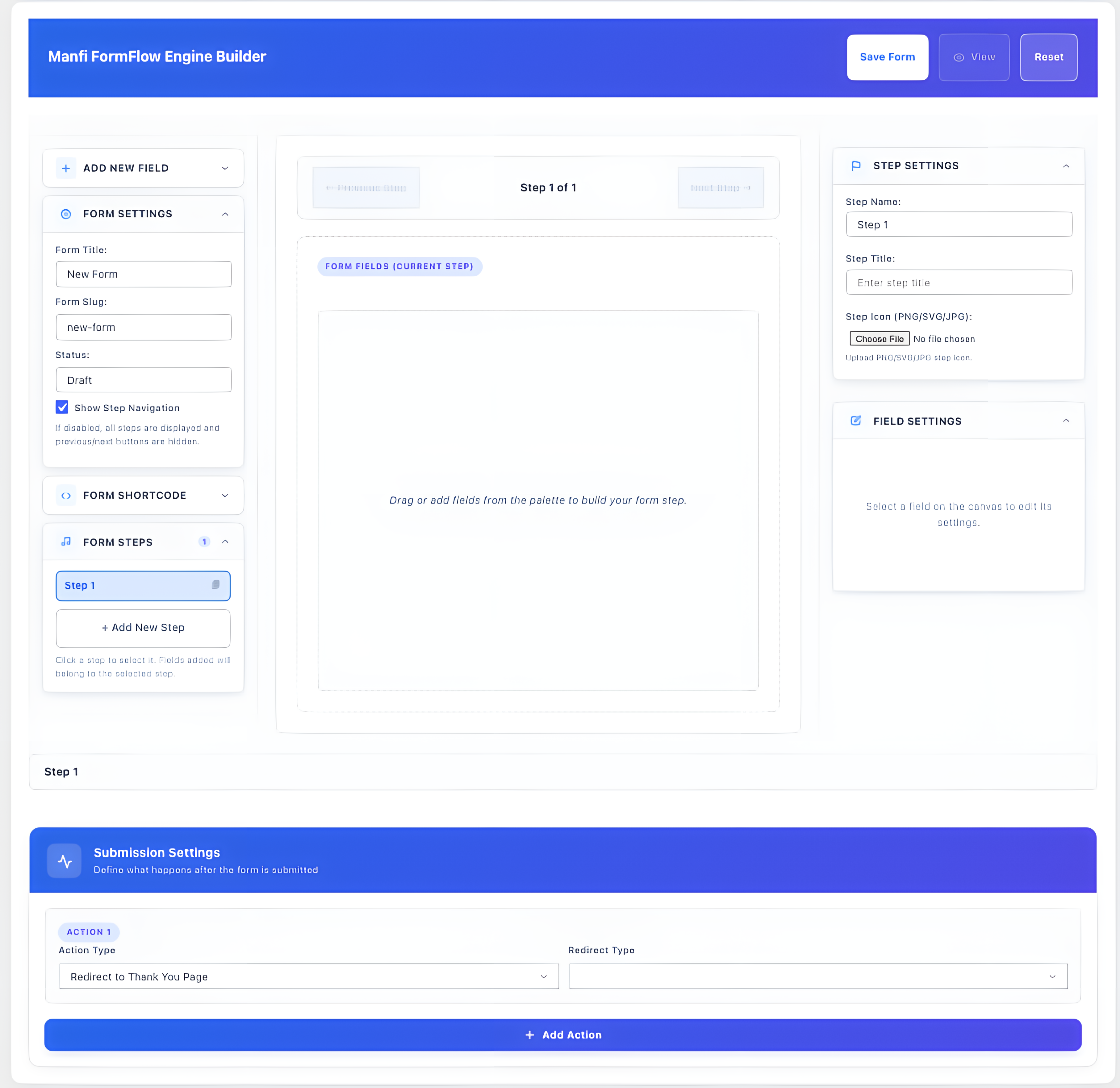 Form Settings in edit form screen.