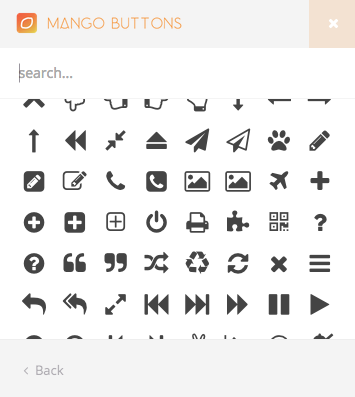 Custom icon chooser to select or search through 500+ icons (provided by FontAwesome)