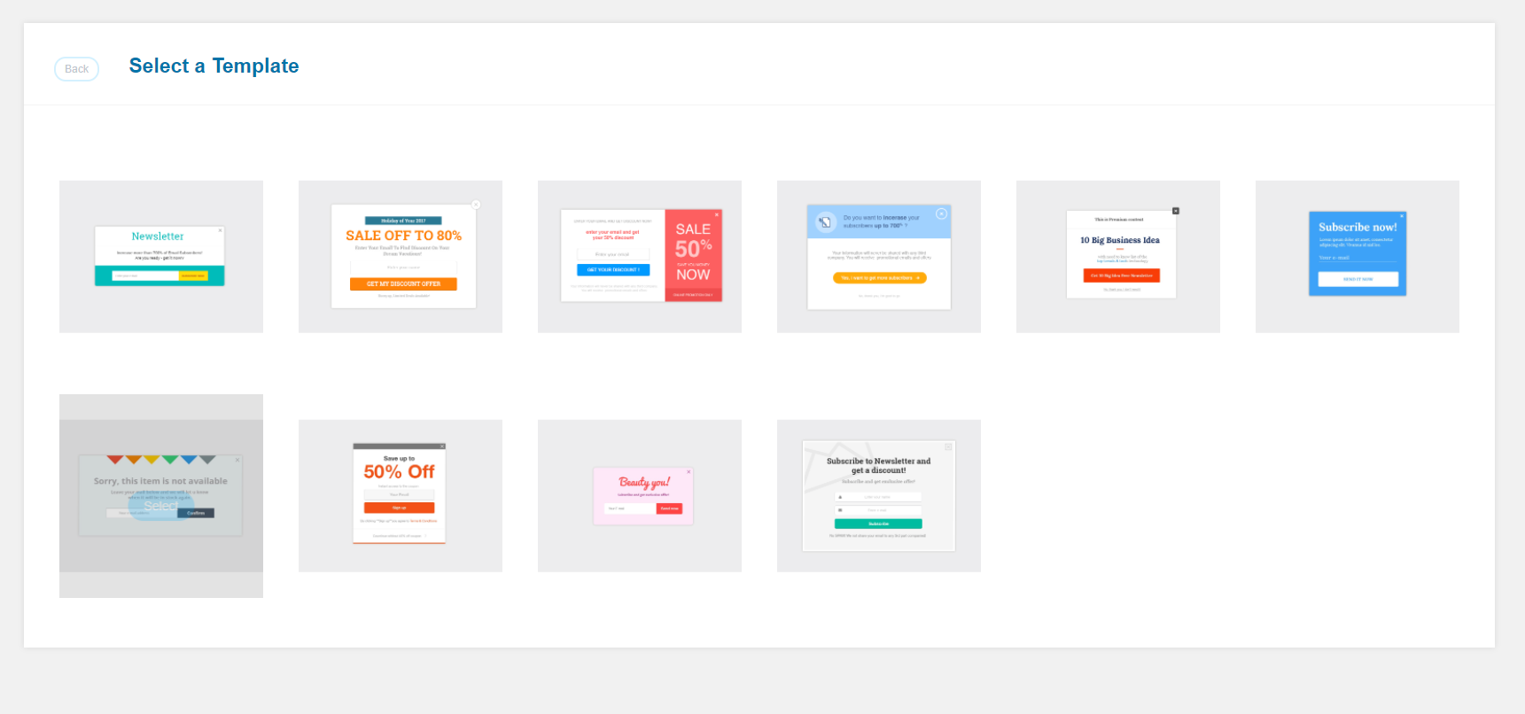 Choose a well-designed popup templates.