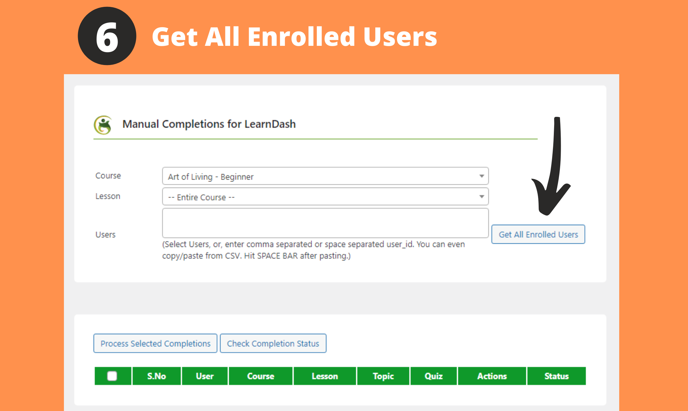 Get all enrolled users