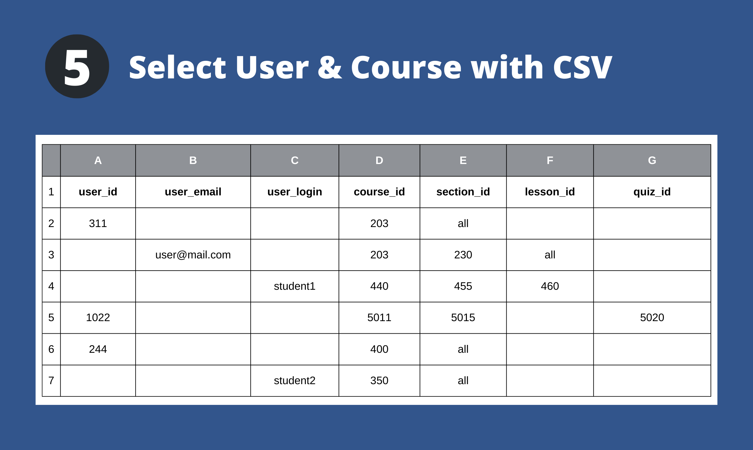 CSV Upload Format