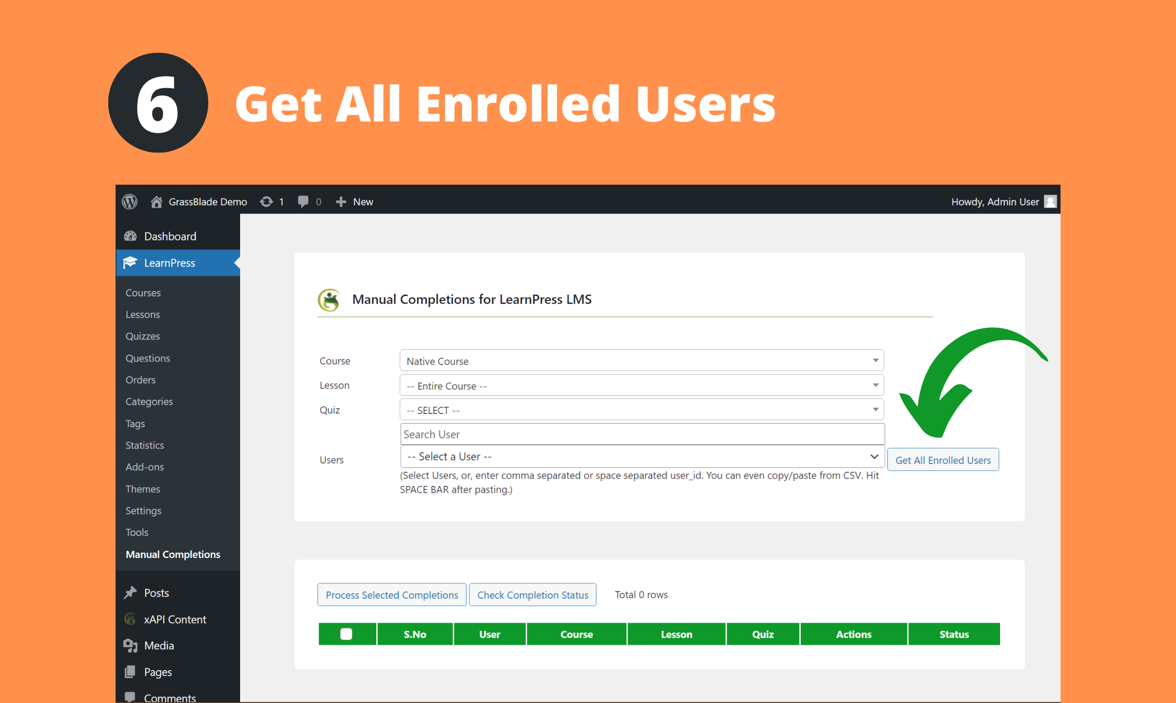 Get all enrolled users