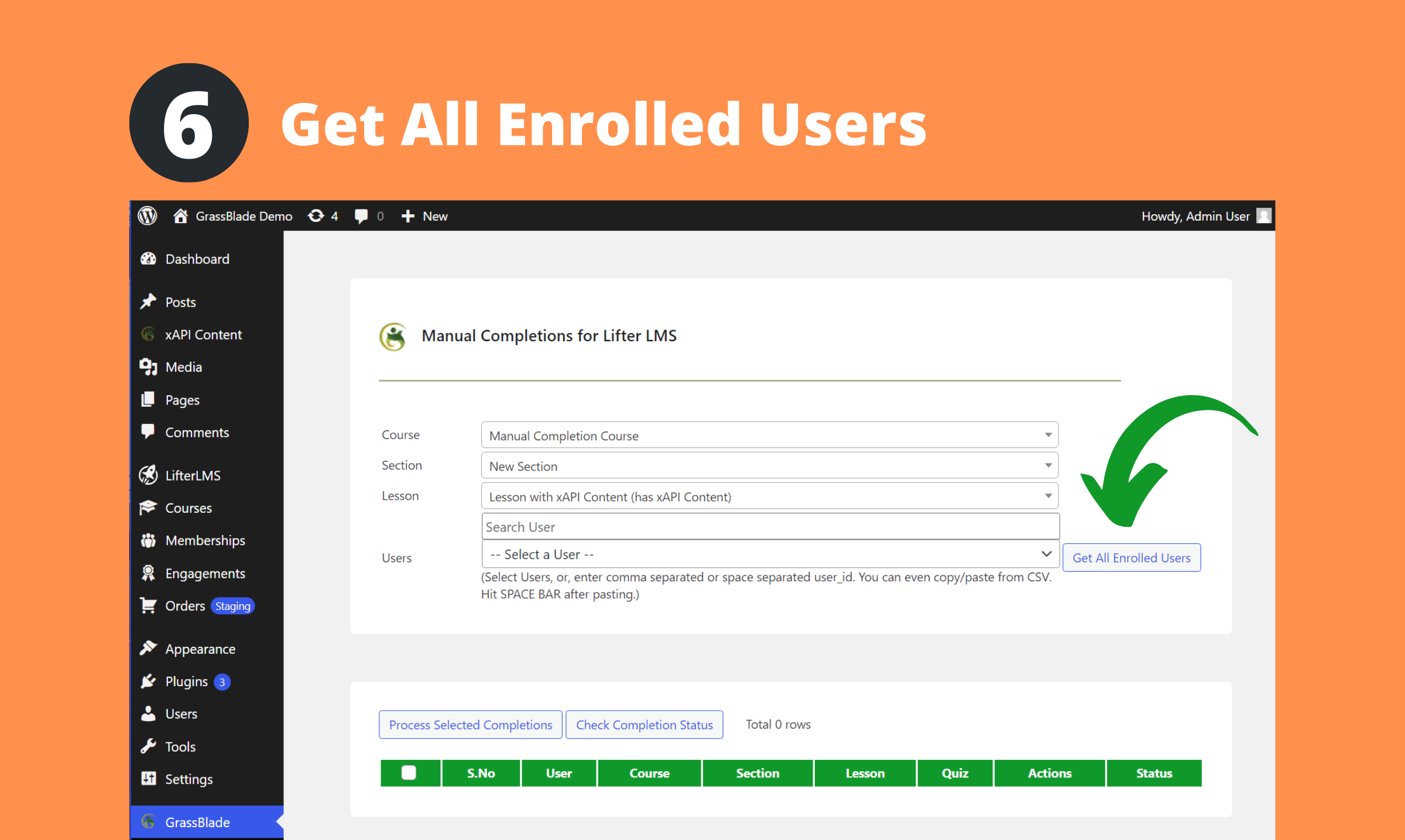 Get all enrolled users