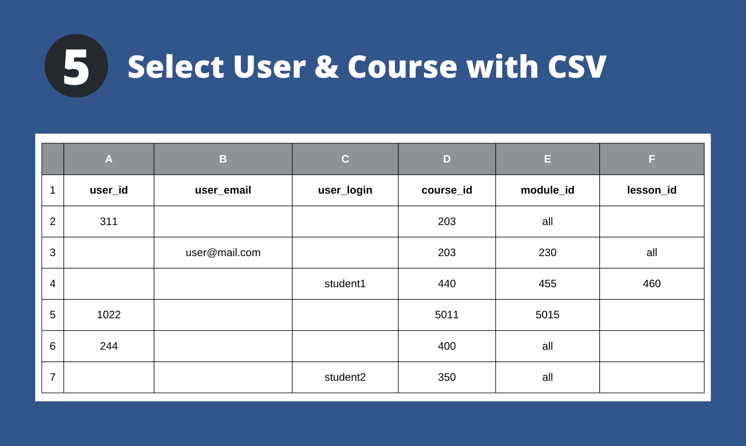 CSV Upload Format