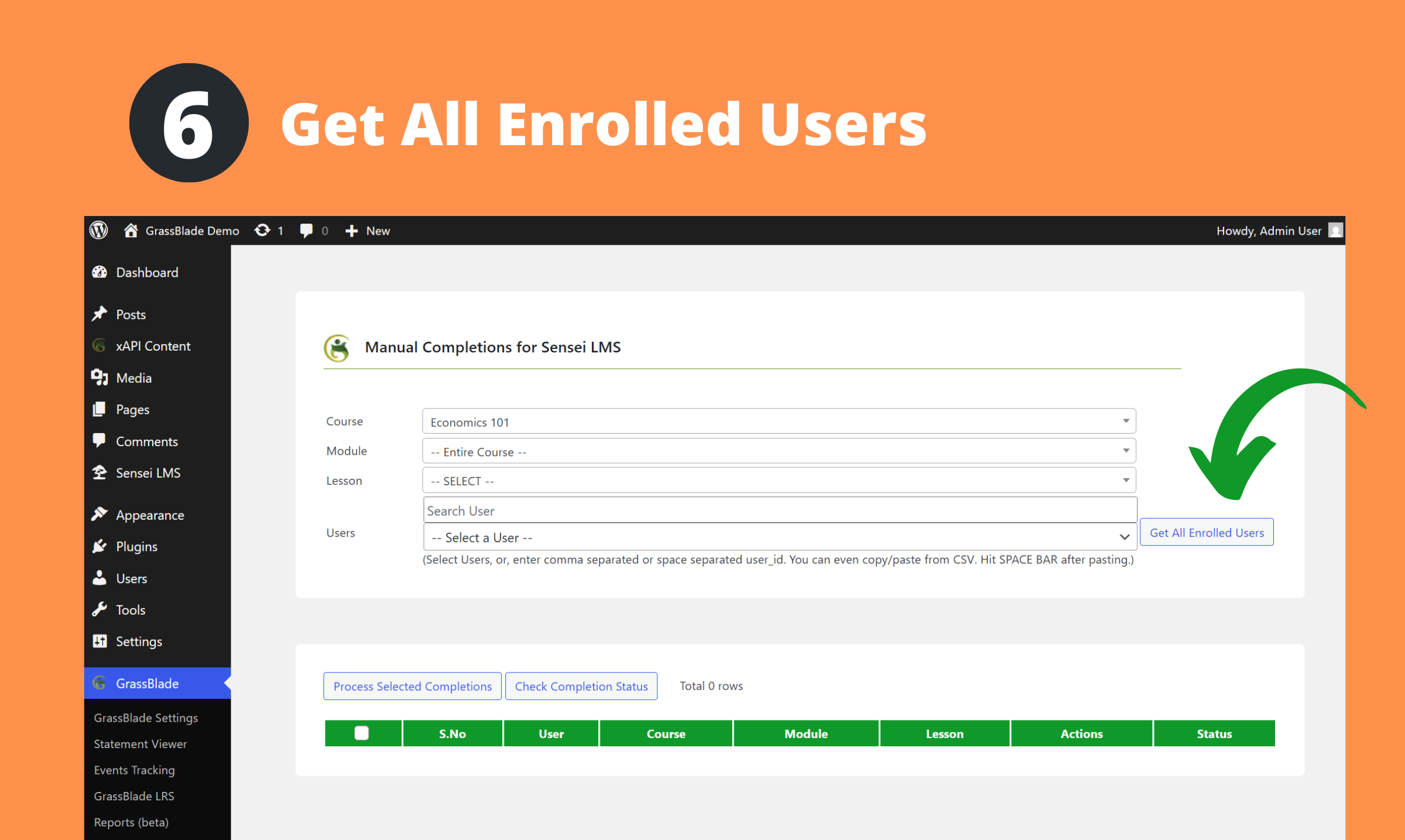Get all enrolled users