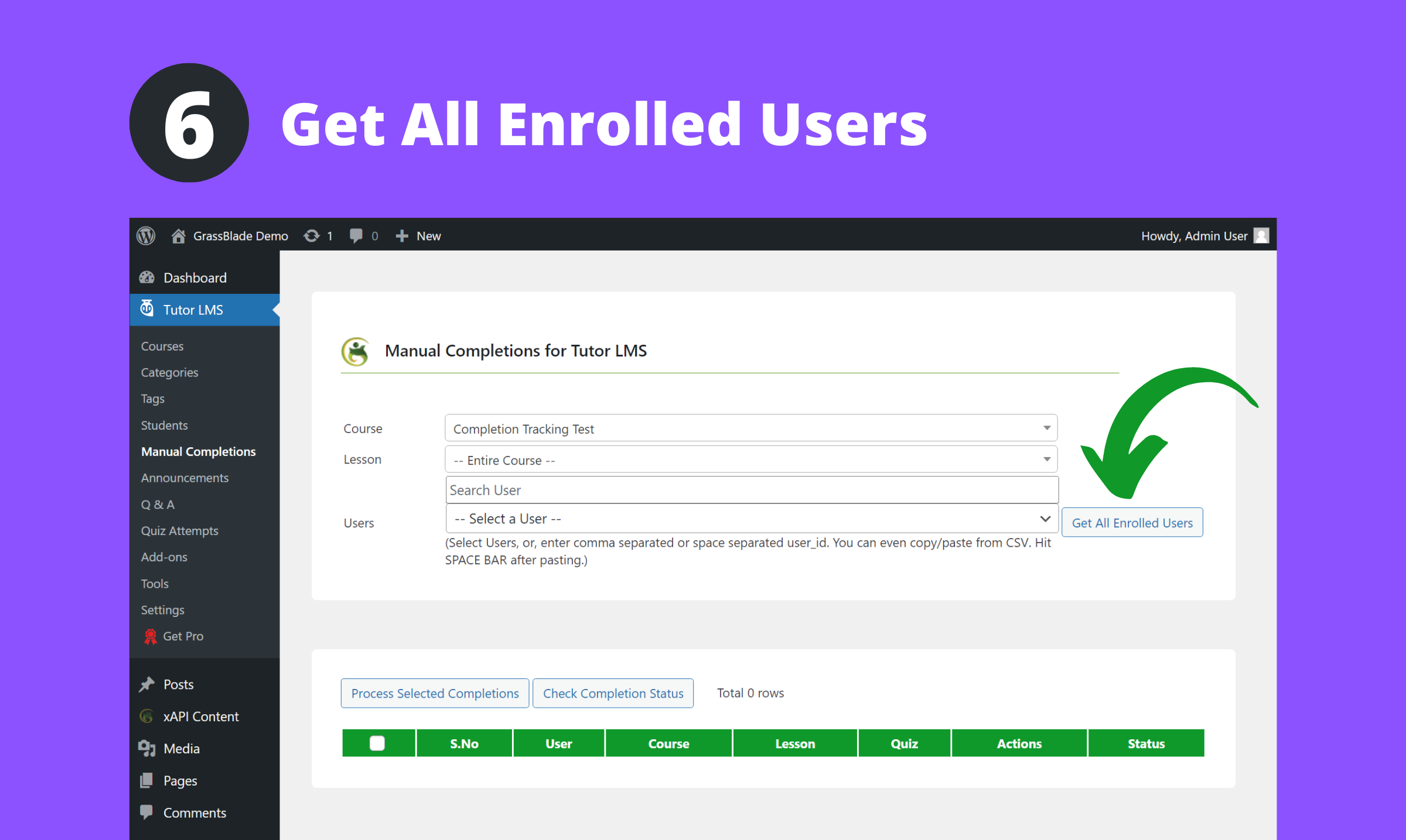 Get all enrolled users