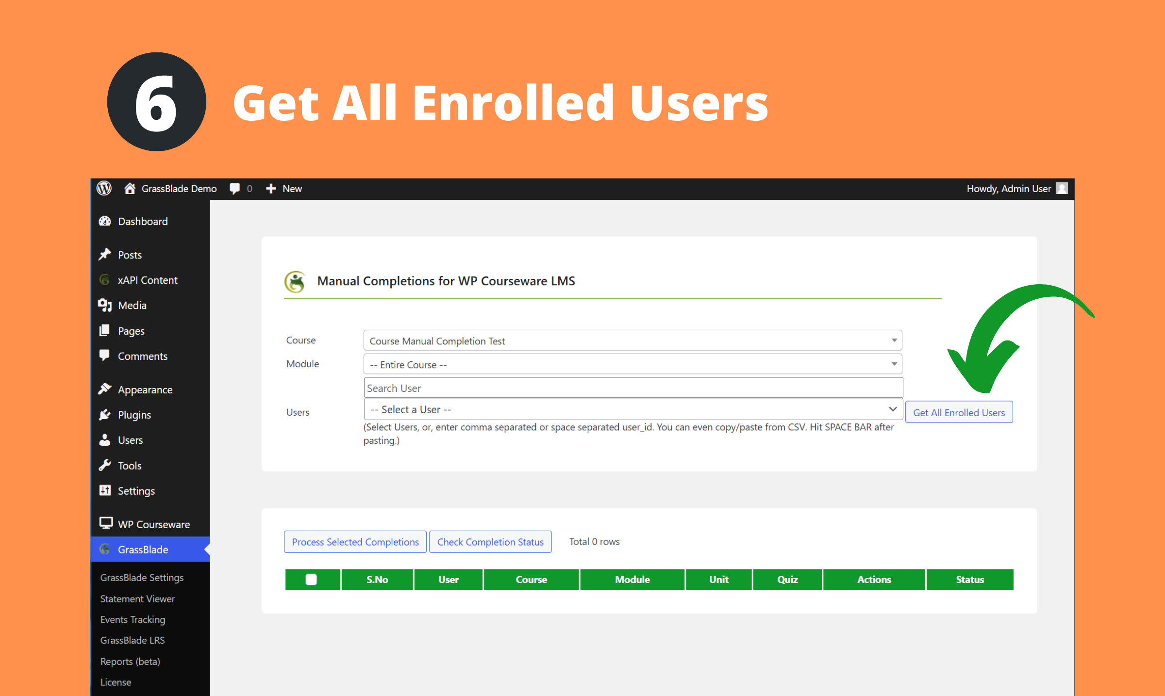 Get all enrolled users