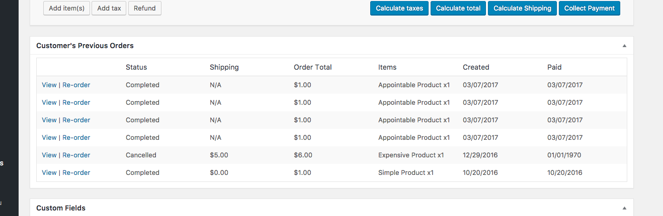 Quickly view and replicate orders for customer