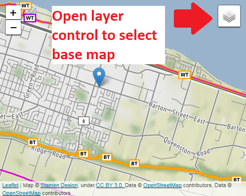 Example of a Post Map. Open the layer control to select a different base map or add an overlay.