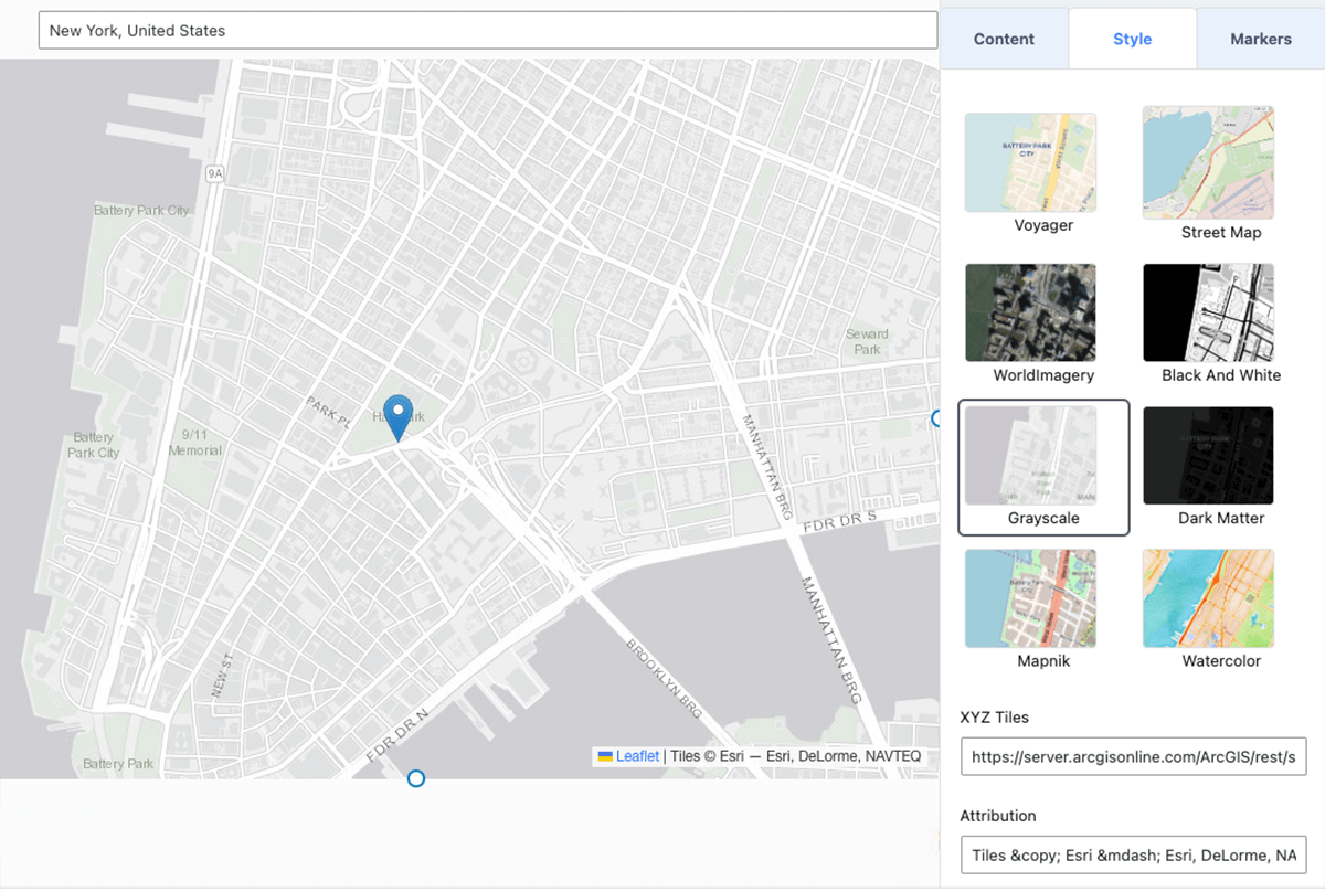 Explore diverse map styles and variations within the Mapfy plugin.