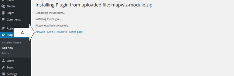 **Installing Plugin** - Click to 'Activate Plugin'.