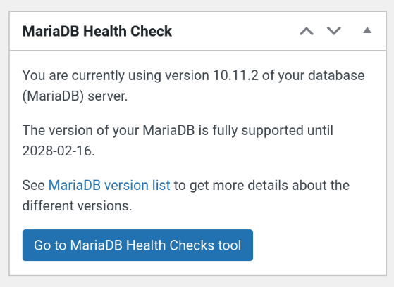 Graph of MariaDB Health Checks Panel