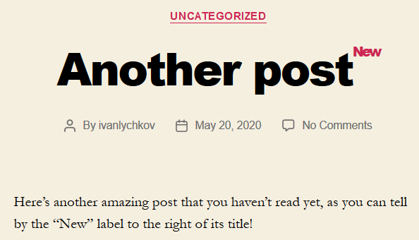 Marker type: "New" text (Twenty Twenty)
