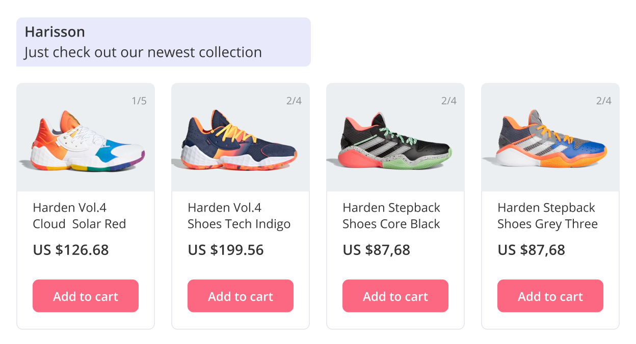 Product cards.