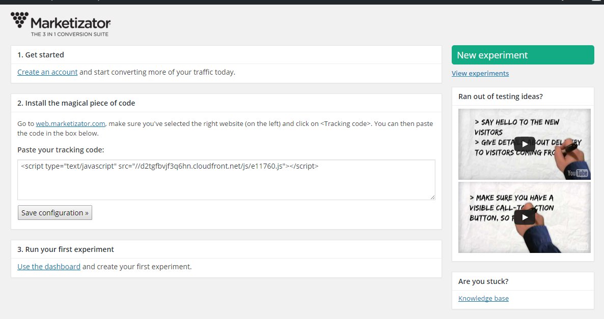 Plugin configuration page