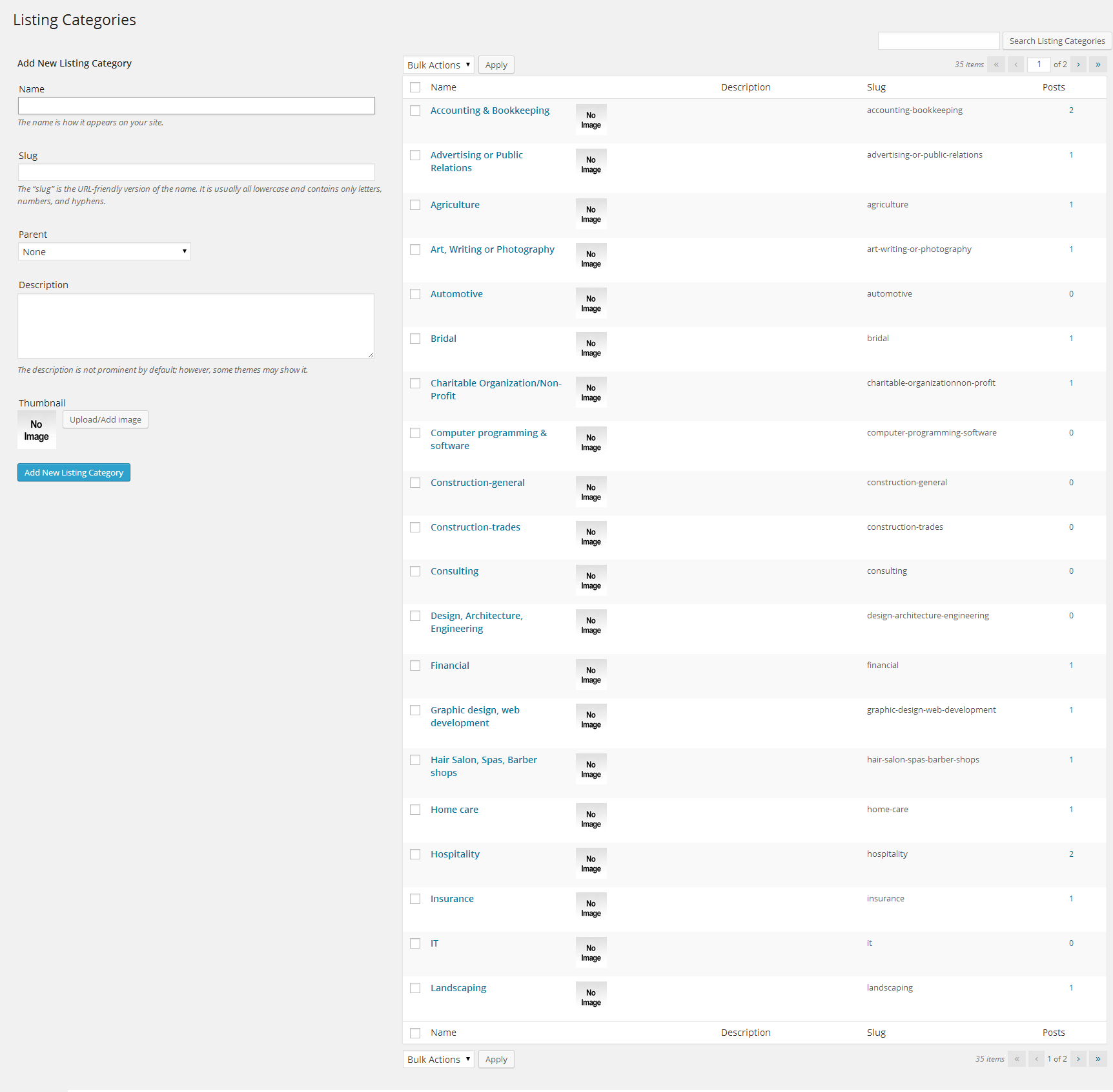 BePro categories