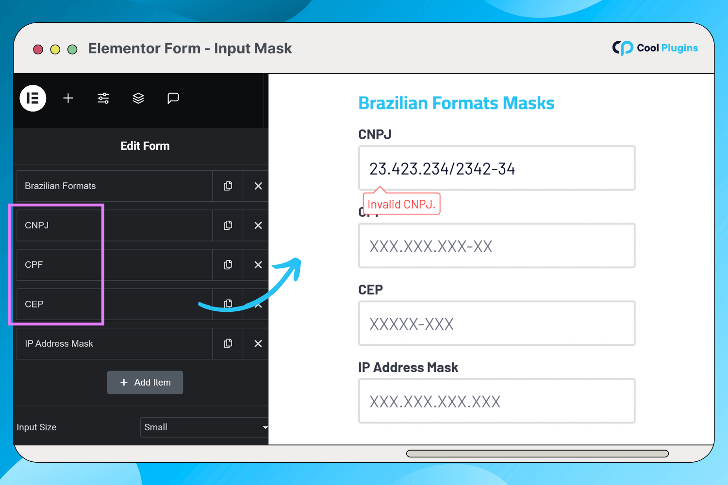 Brazilian format masks.