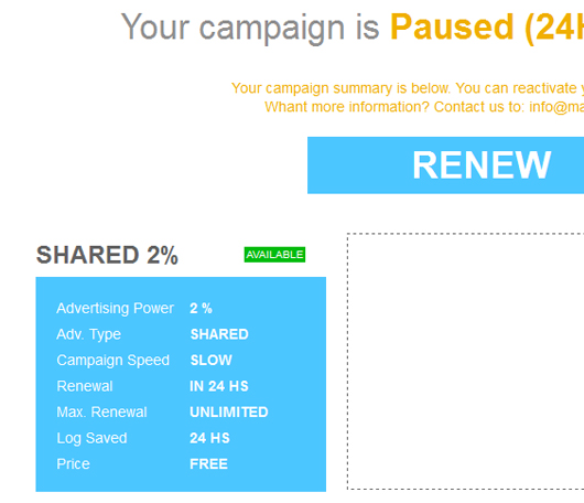 Advertising power selection.