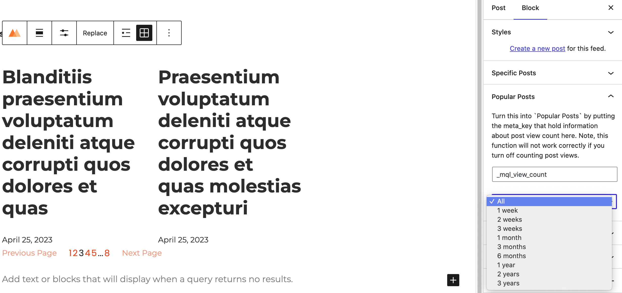 Display most viewed posts within a date range