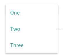 Dropdown menu (open) component.