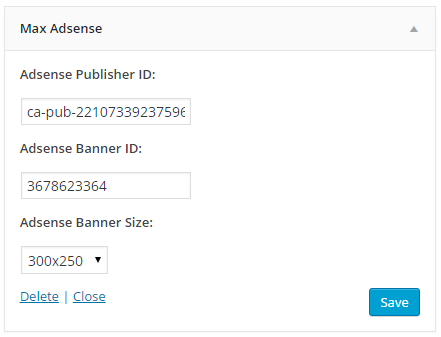 Max Adsense Widget