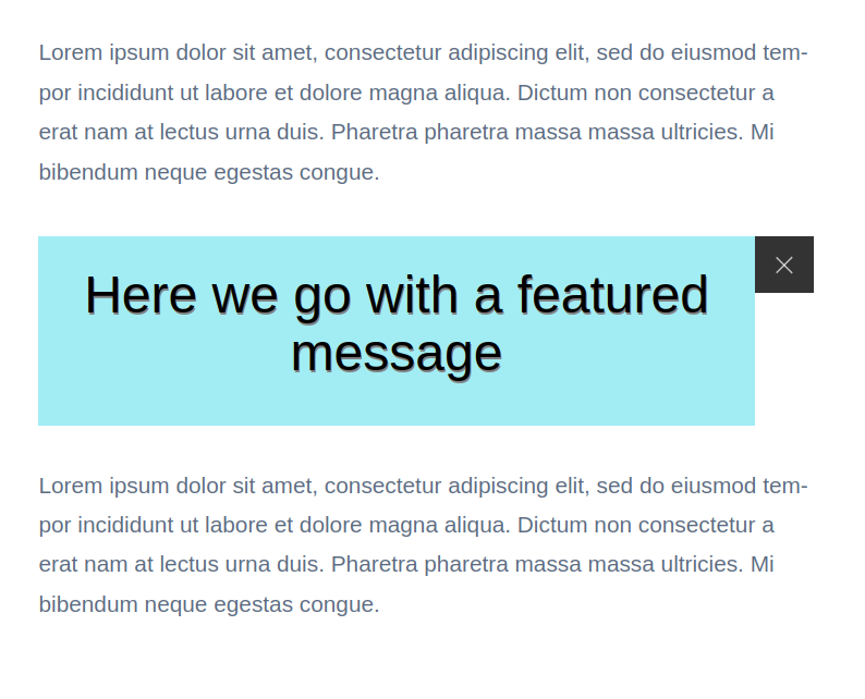 Inject dismissible panel in content