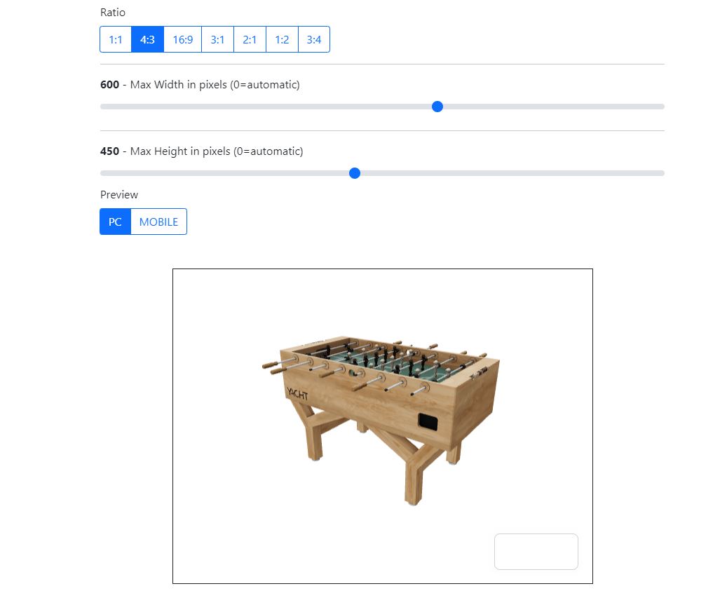 Configure the presentation on your webpage.