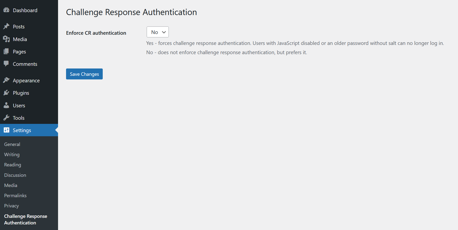 Backend Menu