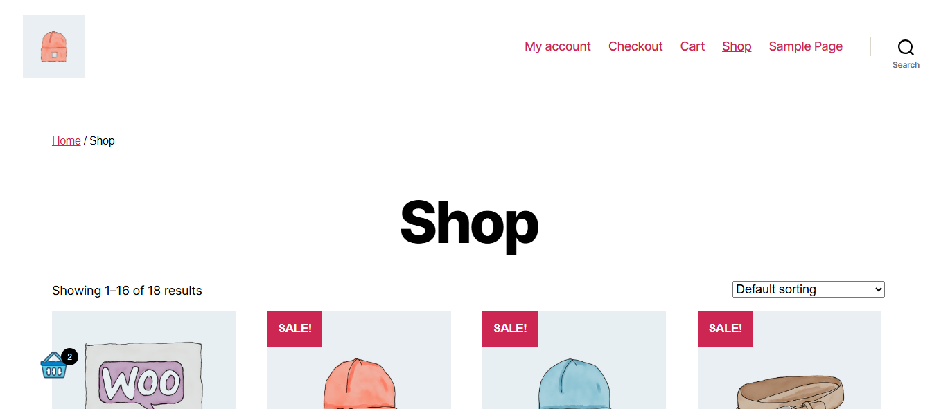 Floating mini cart icon on the frontend - left side