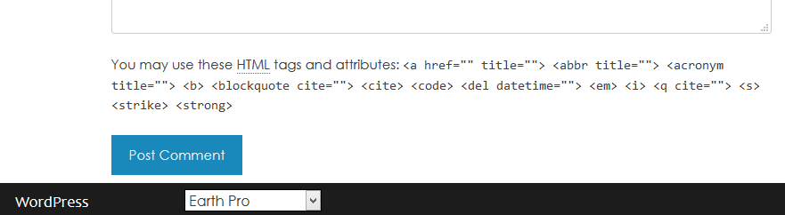 Sticky bar at bottom with dropdown list of themes