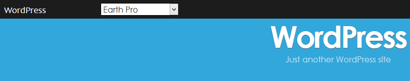 Sticky bar at top with dropdown list of themes