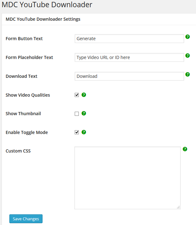 Configure page