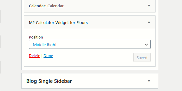 Select from three positions in the widget settings