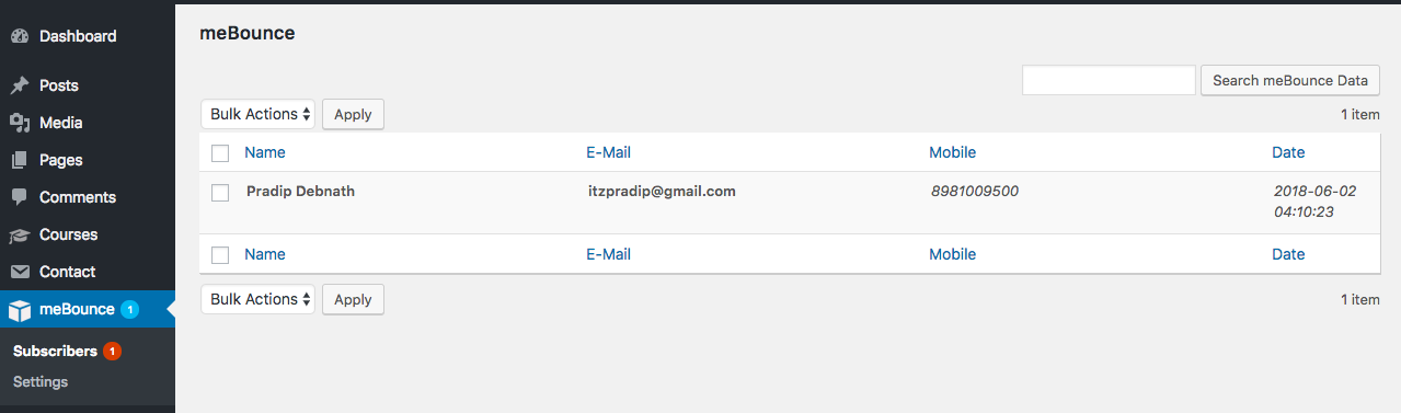 Subscribers list page