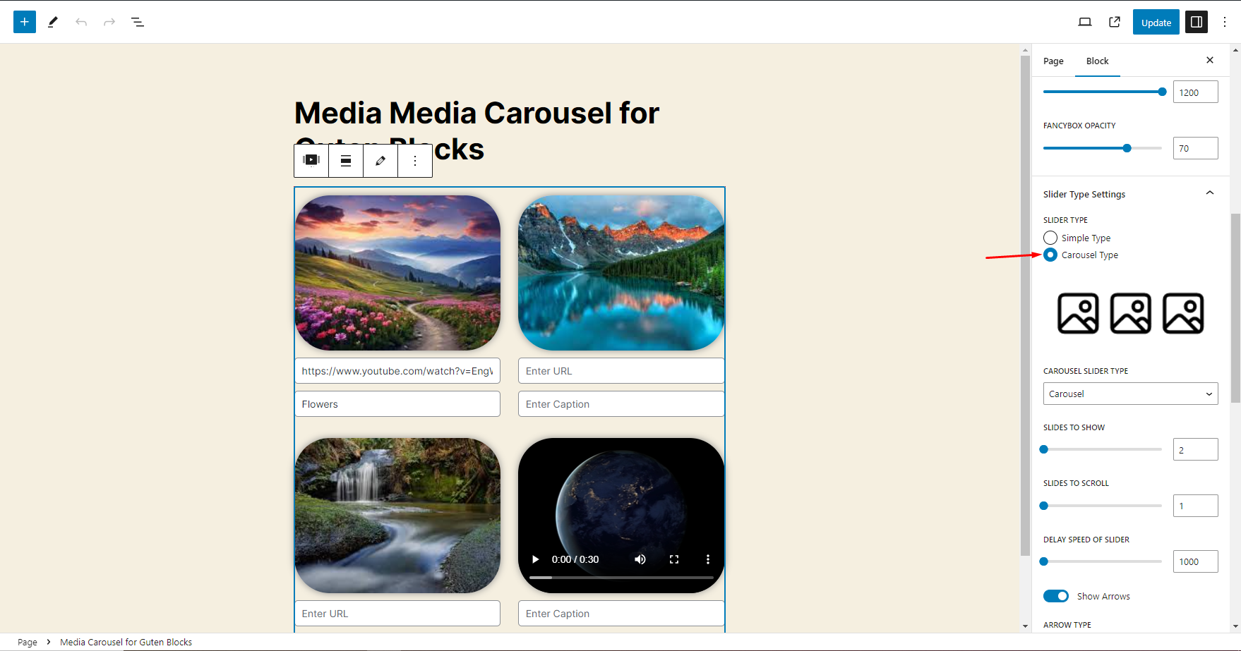 It will show Back-End View for Media Carousel Section