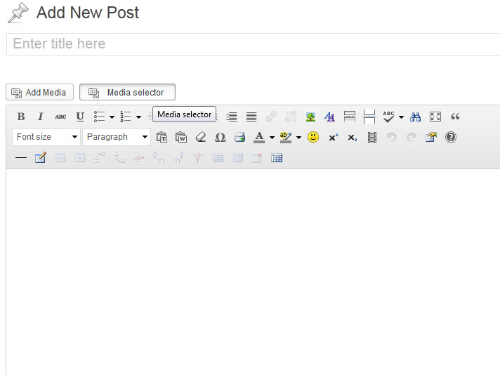 On edit post page, new button selector files