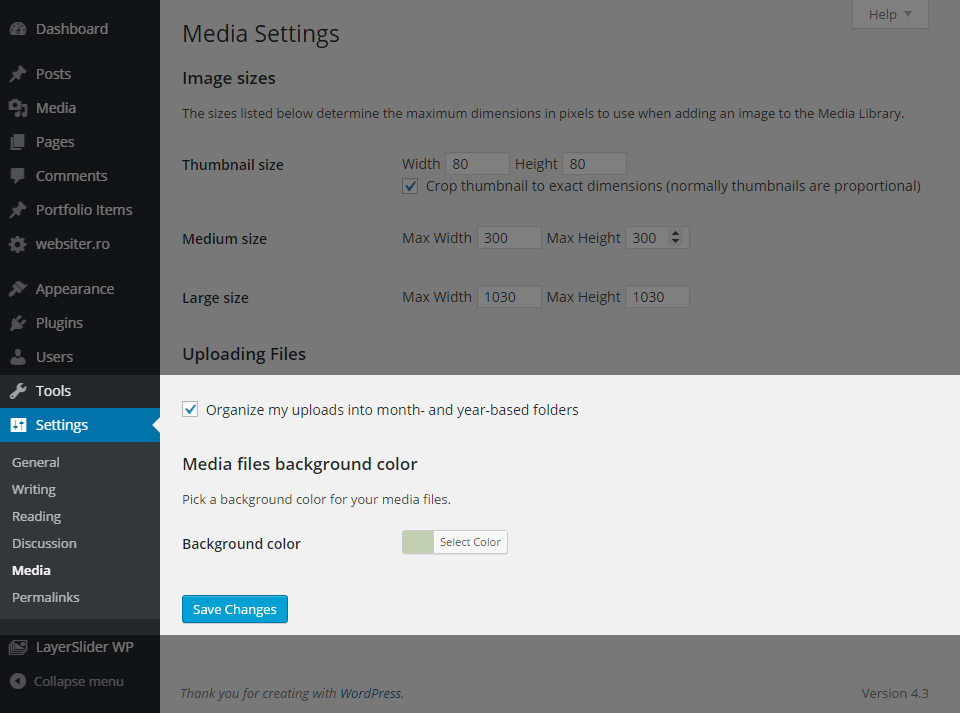 Pick a color in Settings > Media > Media Files Background Color