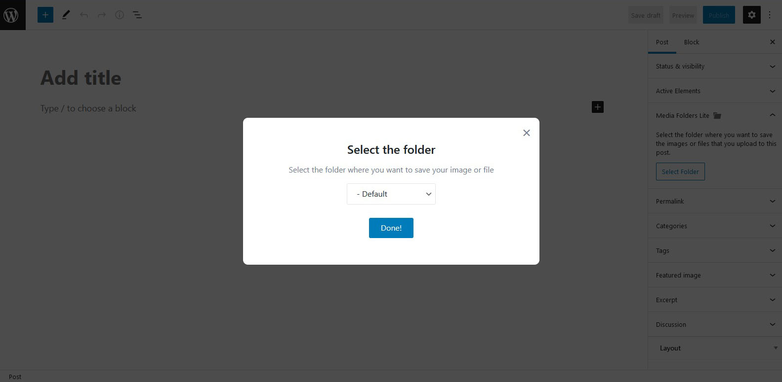 Media Folders Lite - Pop-up