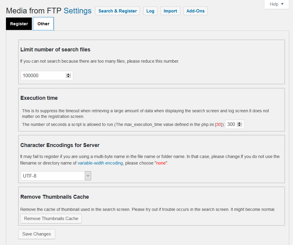 Settings Other