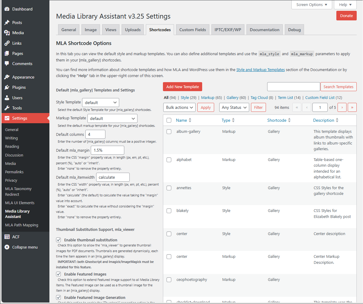 The enhanced Edit page showing parent selection, metadata display boxes and where-used reporting boxes.