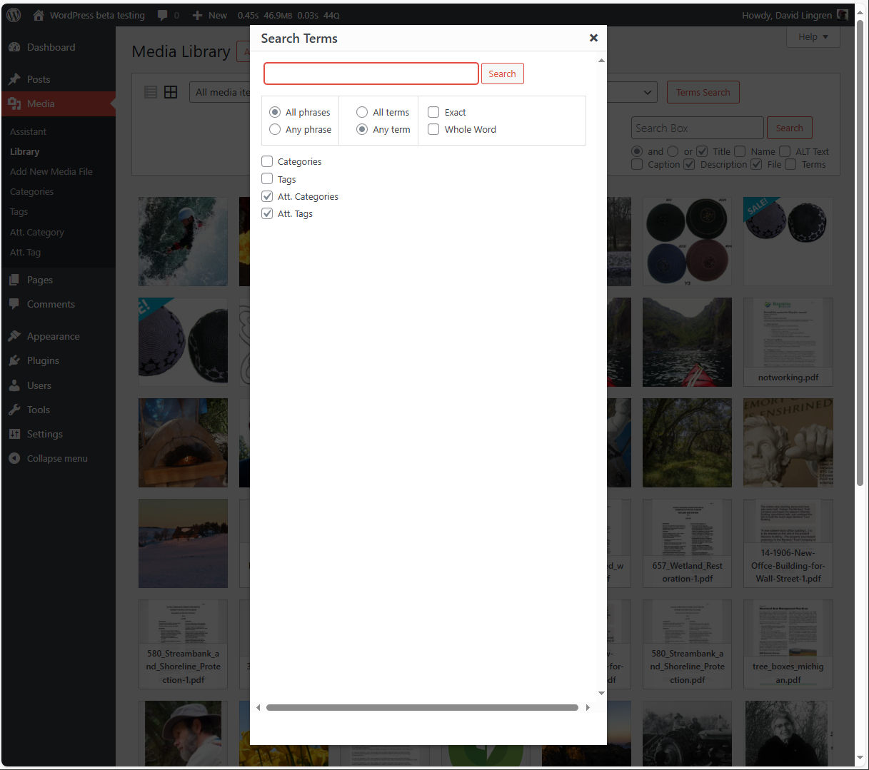 The Settings page Custom Fields tab, where you can map attachment metadata to custom fields for display in [mla_gallery] shortcodes and as sortable, searchable columns in the Media/Assistant submenu.