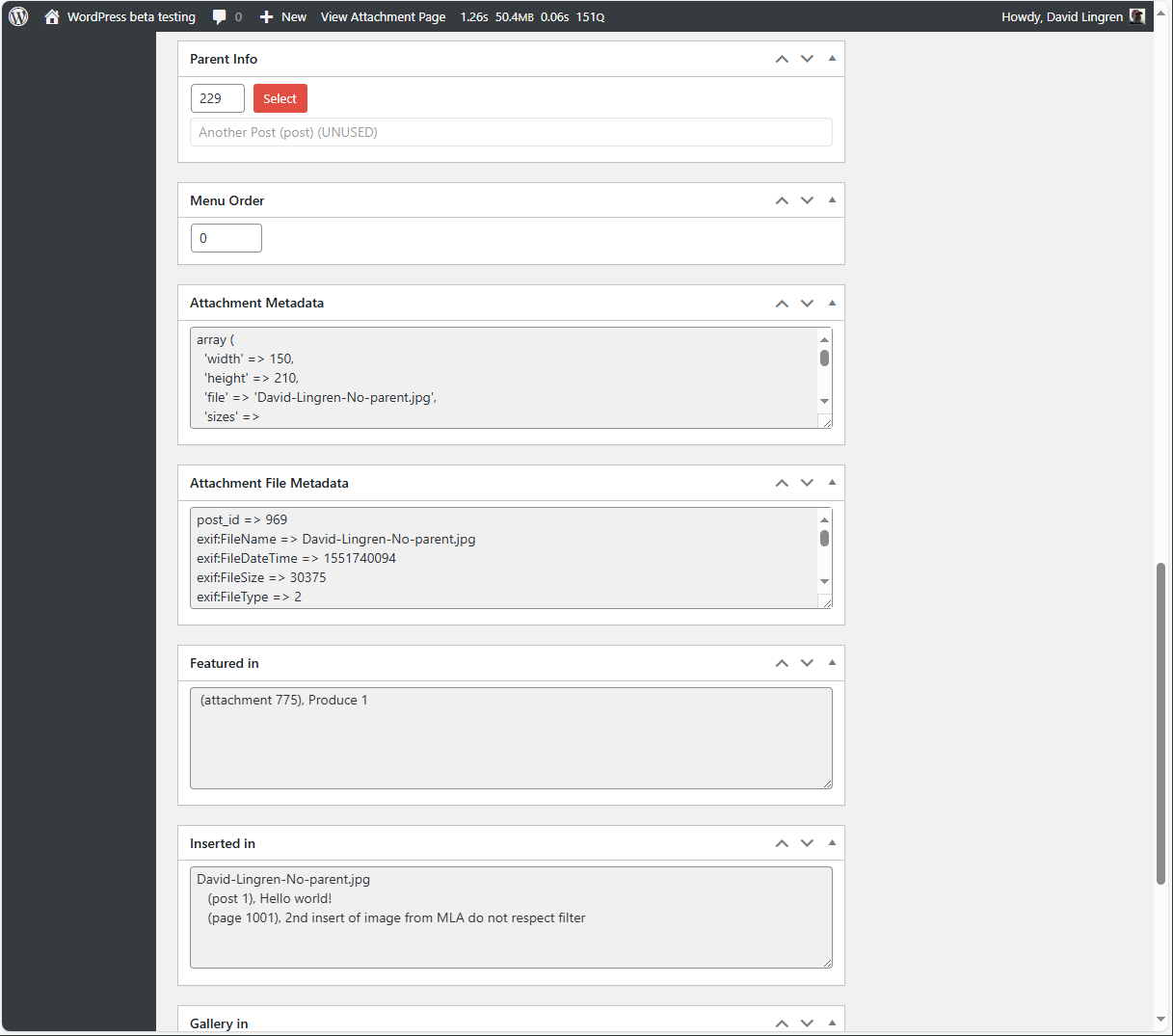 The Settings page Documentation/Example Plugins tab, showing the many optional plugins you can use or adapt to extend MLA features.