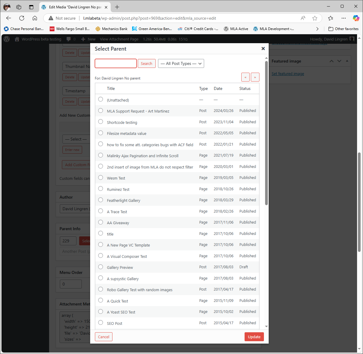 The Settings page Debug tab, where you can activate debug logging categories as well as manage and display the error log.