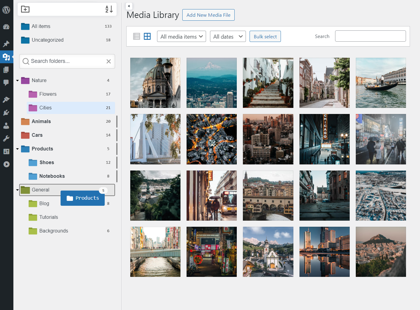 Drag & drop selected folders to a new place