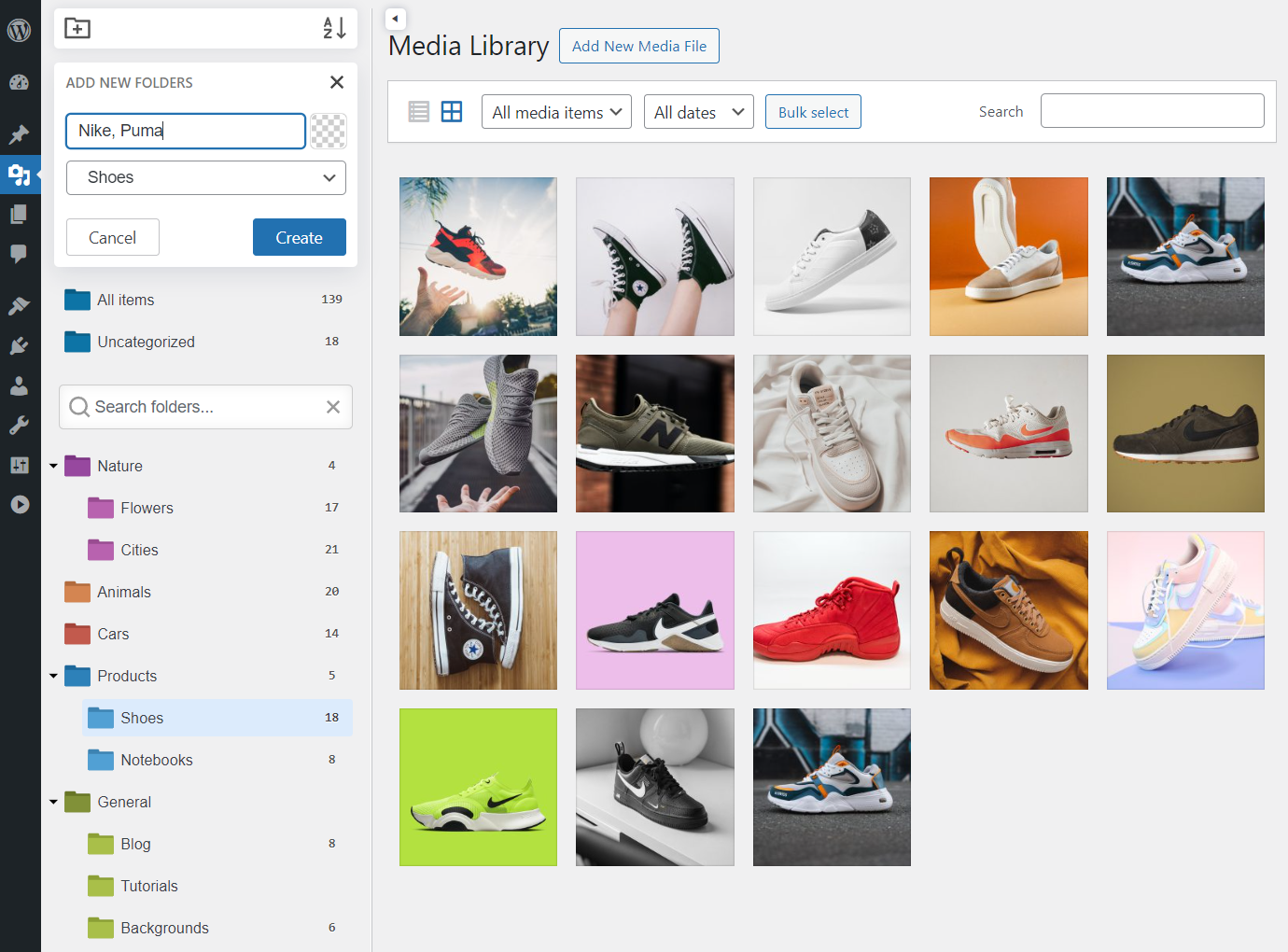 Create new folders