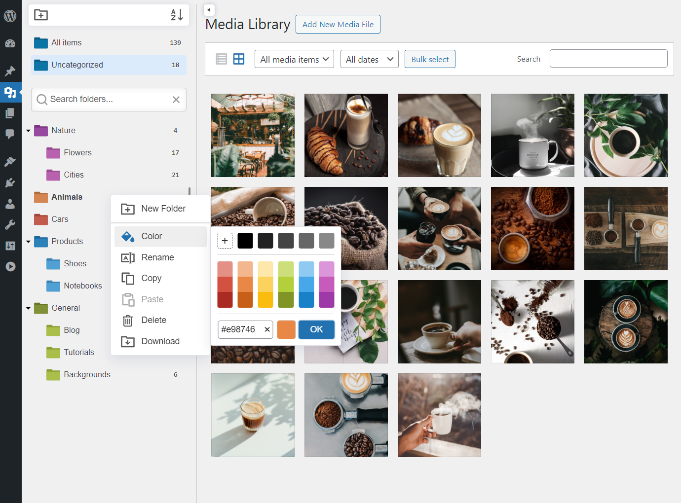 Color a selected folder