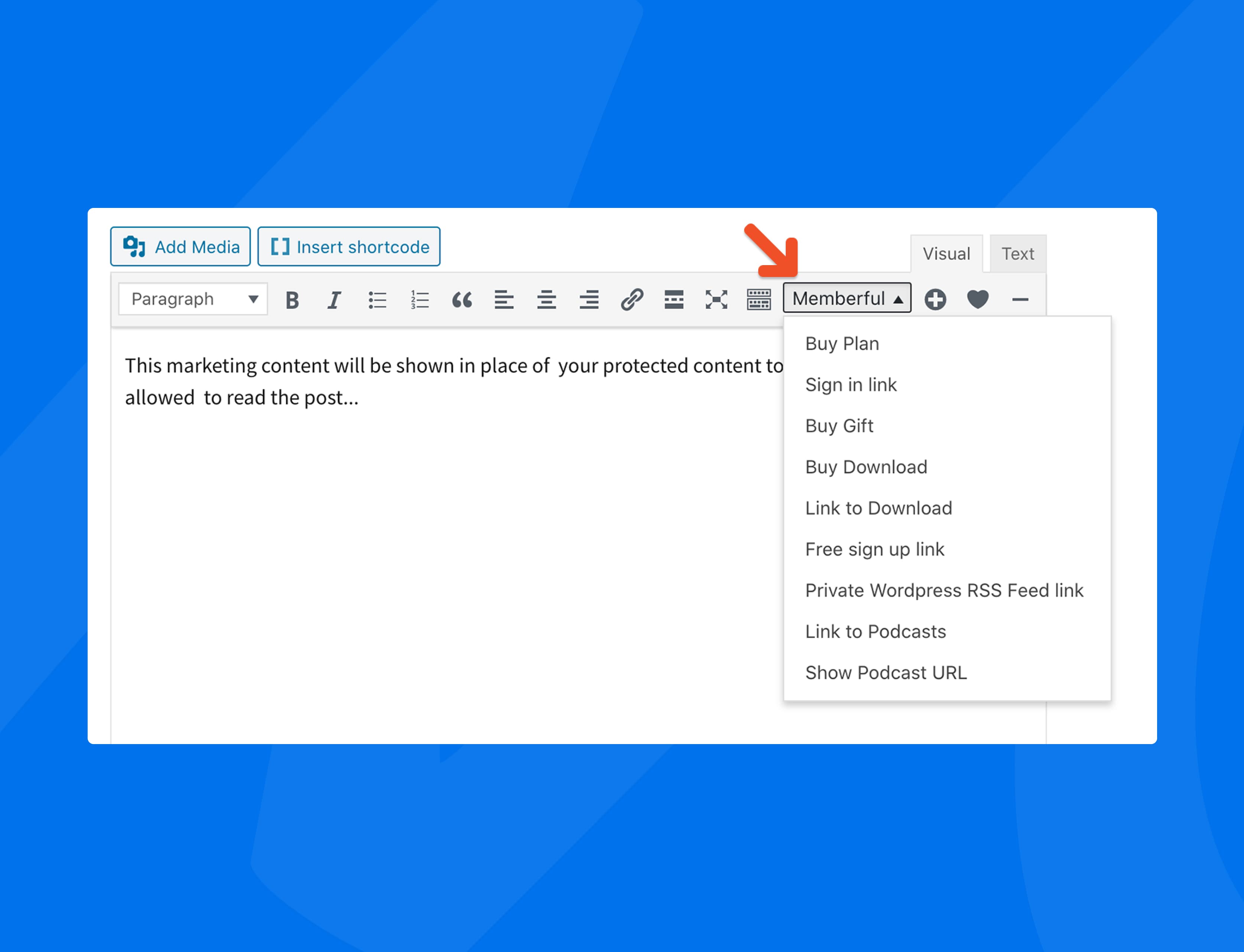 Add Default Marketing Content