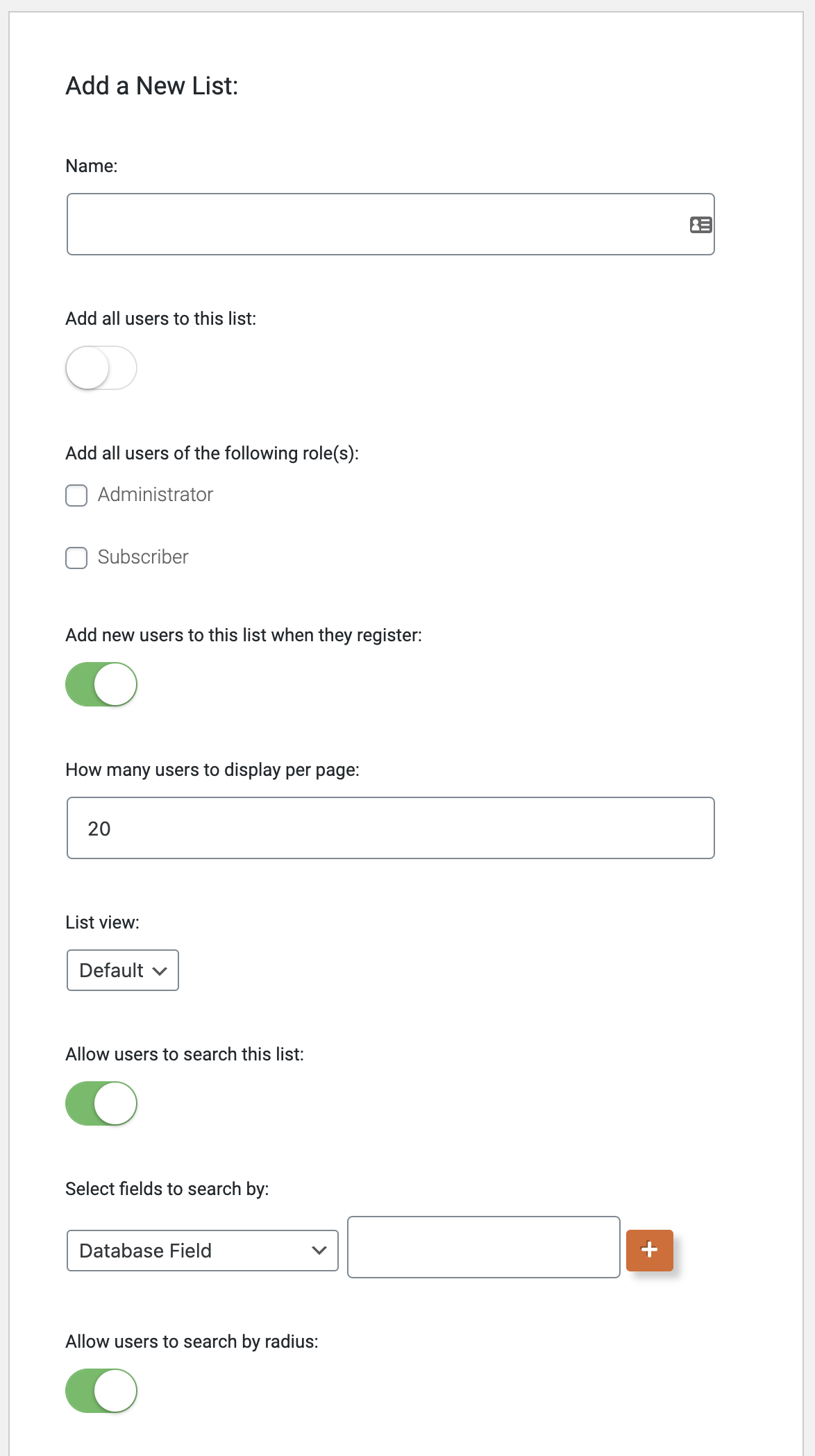 Fully customizable lists